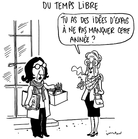 Dessin Humour – Élisabeth Borne et Rima Abdul Malak ont du temps libre pour voir des expositions en 2024 © Michel Cambon