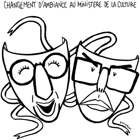 Dessin Humour – Changement d’ambiance au ministère de la Culture © Michel Cambon