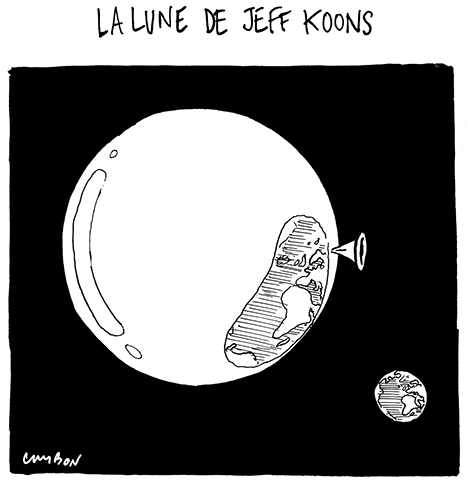 Dessin Humour Michel Cambon : La Lune de Jeff Koons