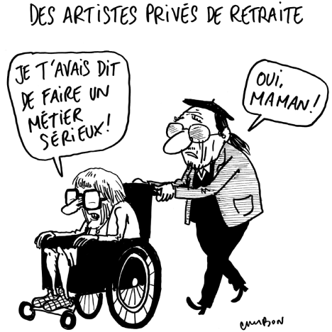Dessin Humour :  Retraite artiste © Michel Cambon / Le Journal des Arts