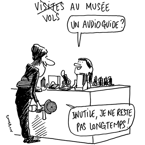 Dessin Michel Cambon – Vols aux musées