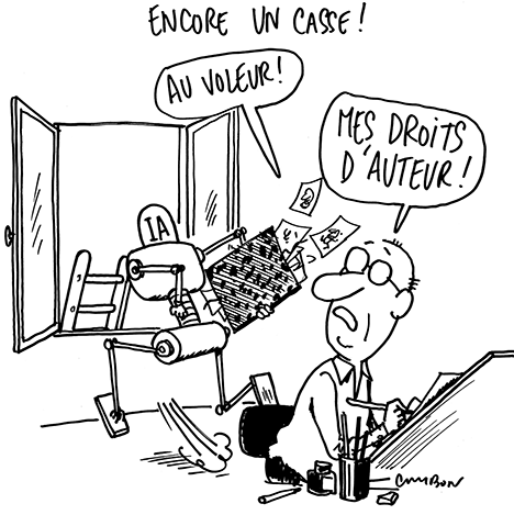Dessin Humour Droits d’auteur et Intelligence artificielle (IA) © Michel Cambon